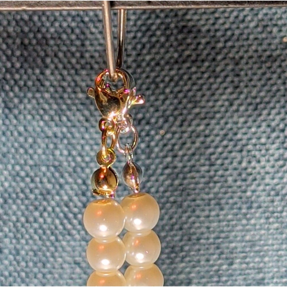 Faux Pearl Purse Charm Gold Silver Tone W Letter Initial - Picture 13 of 16